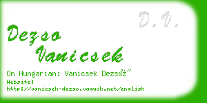 dezso vanicsek business card